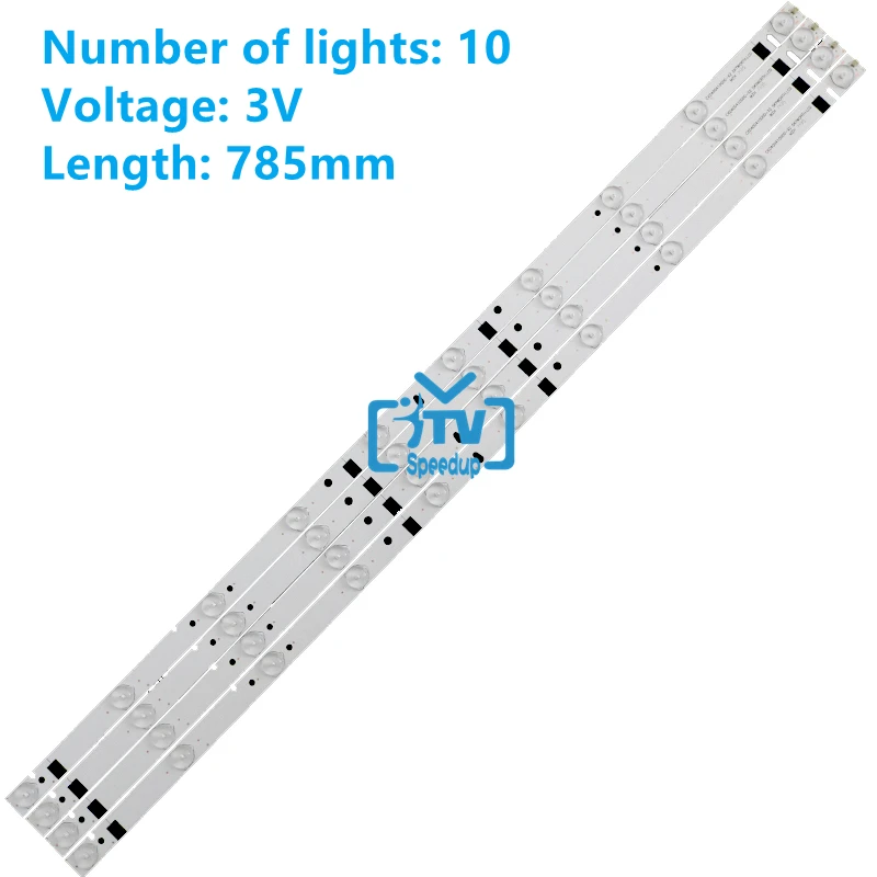 

4PCS 795mm ED Backlight strip 10lamp ZDCX40D10-ZC14F-02 303CX400033 For SUN NY SN040LD12AT071-S2F V400HJ6-PE1 V390HJ5-X LE-4018