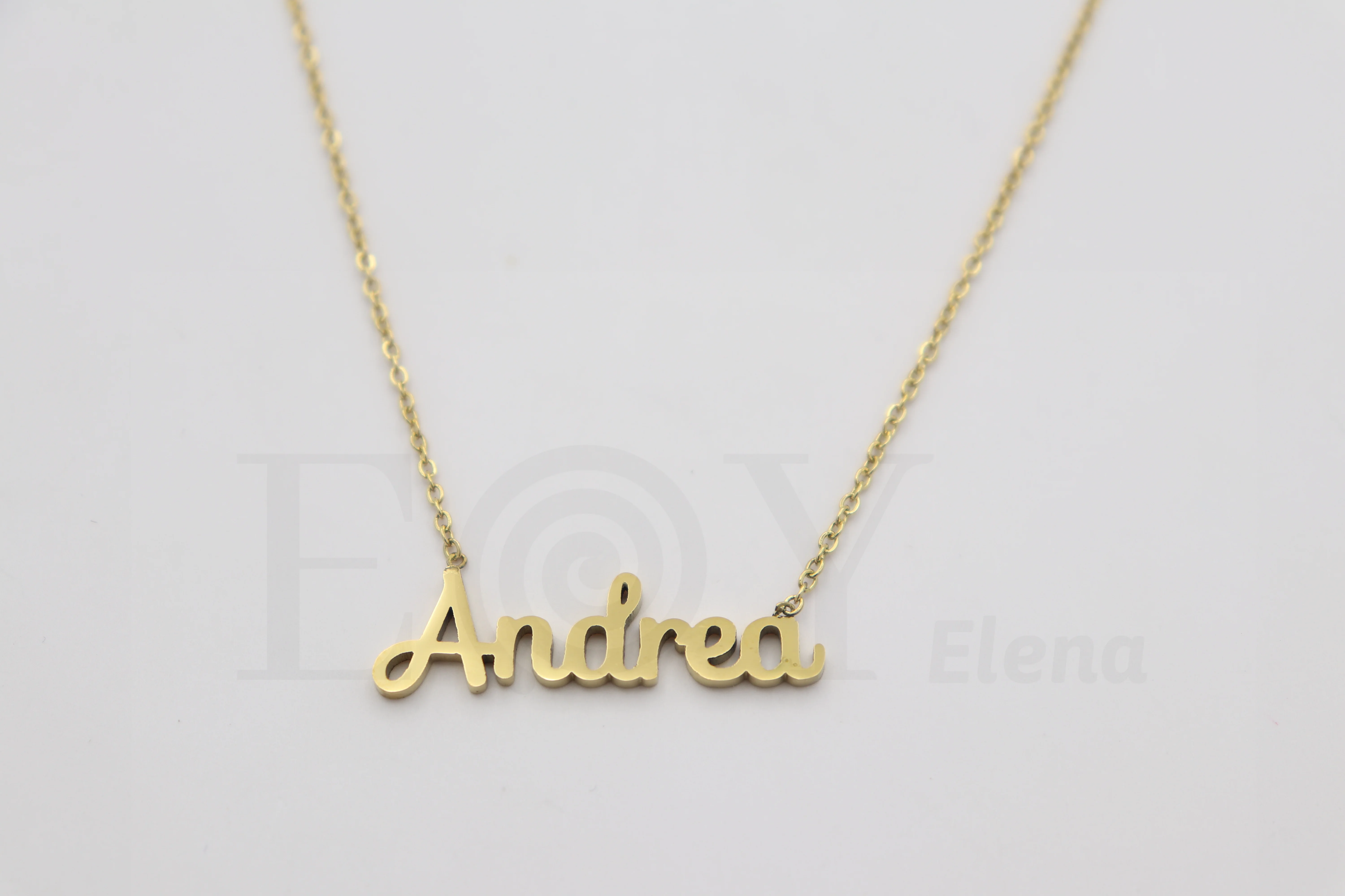 Collar De Acero Inox Con Nombre De Andrea Color Dorado Alta Calidad Envió Desde España