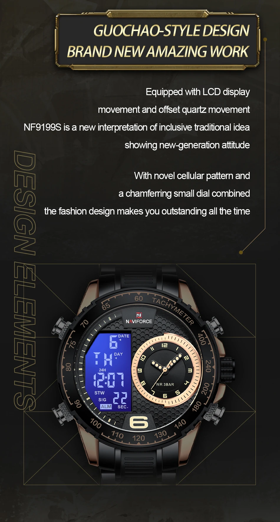 NAVIFORCE Luxury 2024 Watch Men Stainless Steel Digital Sport Chronograph Quartz Wrist watch Dual Time Luminous Waterproof Clock