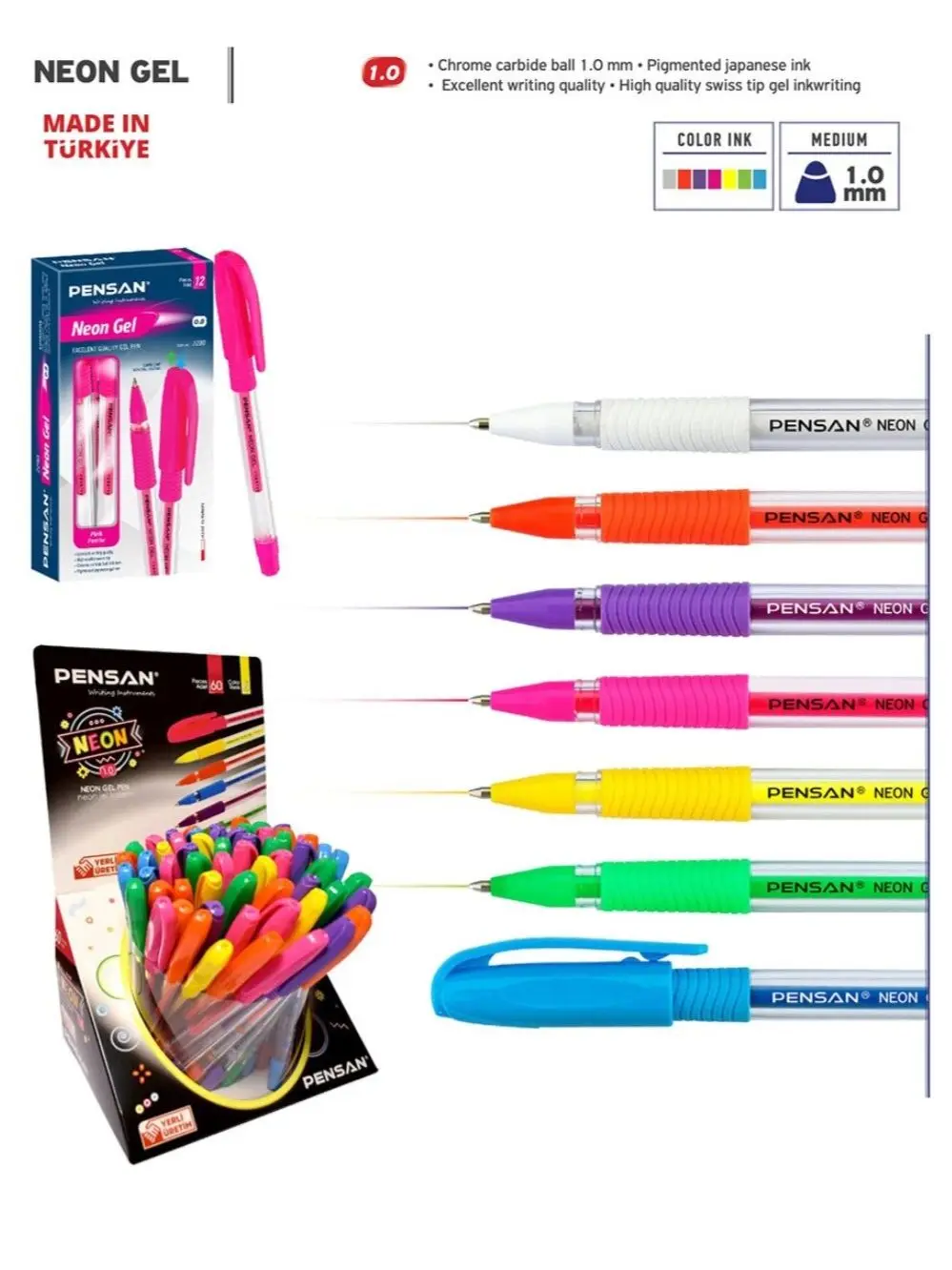 Neon Stylish and High Quality White Gel Pen - White Pen - Party Pen - White Color Pen - White Pen for Writing on Black Paper