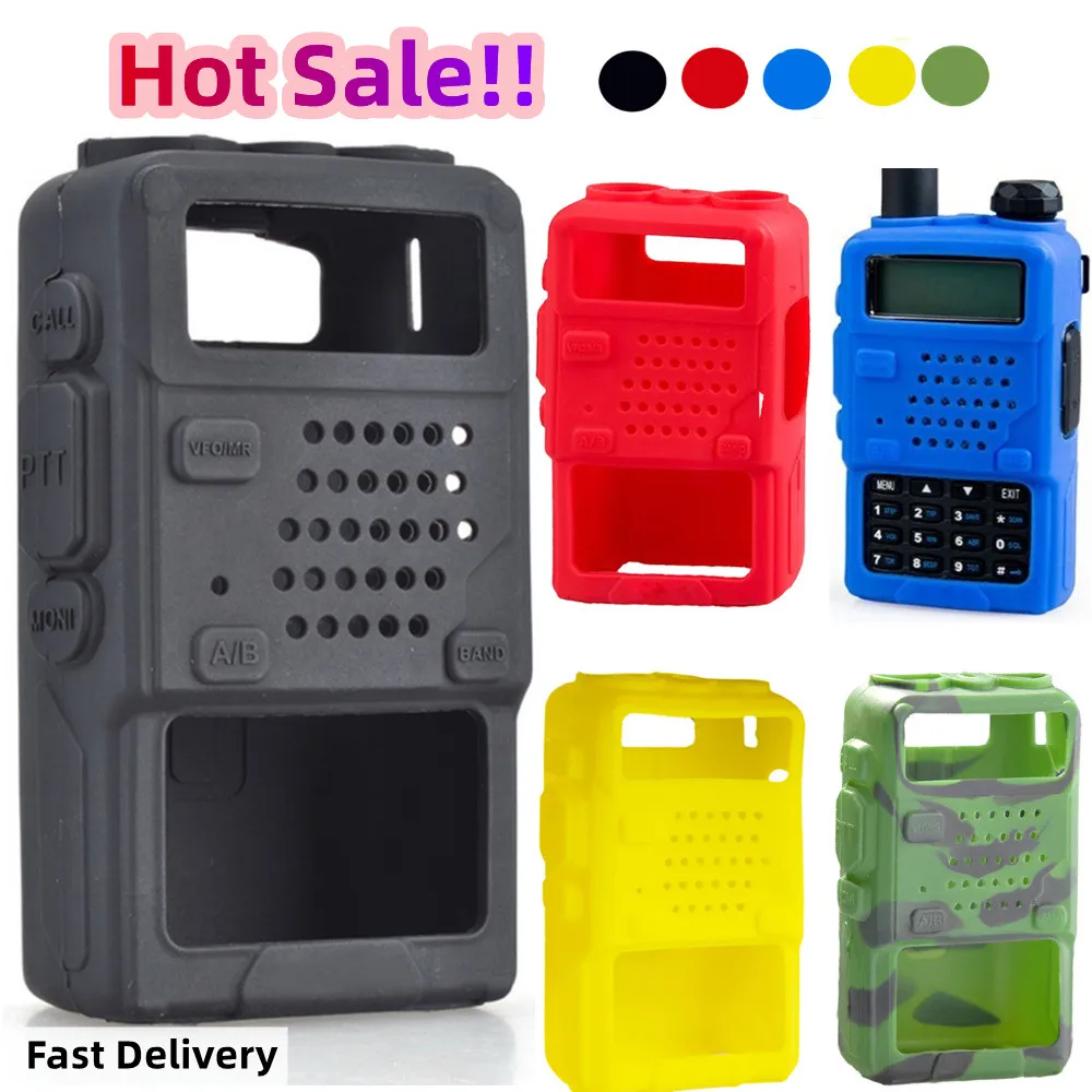 Protective Soft Case Silicone Handheld Cover Shell Holster for Baofeng Two Way Mobile Radio UV5R UV5RA UV5RB UV5RC 5RD TYT THF8