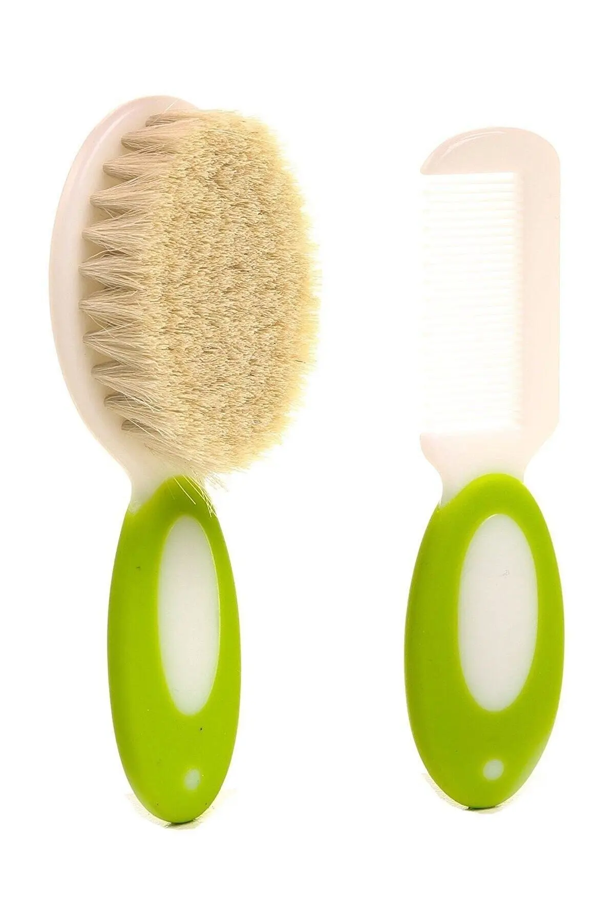 Healthy Baby Kids Bath Shower Cleaning Brush Green Comb Shape Turkish Made Fine Natural Bristle Brush Sheep Hair