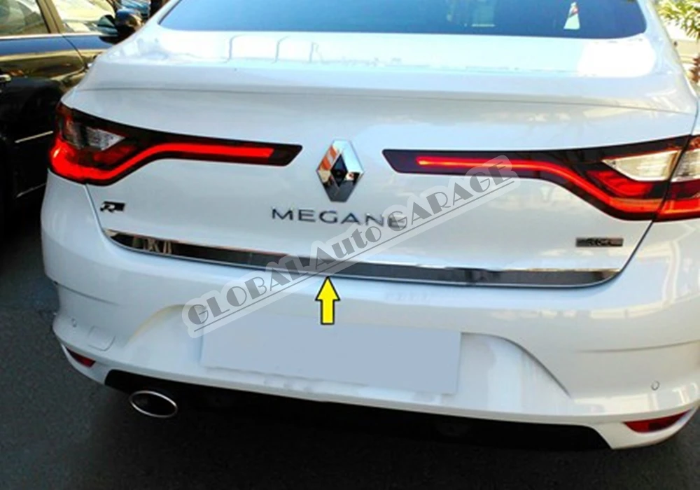 For Renault Megane 4 Sedan Hatchback 2016-2020 Chrome Tailgate Trunk Trim Bottom Lath Body Car Auto Accessory Bar Car-styling