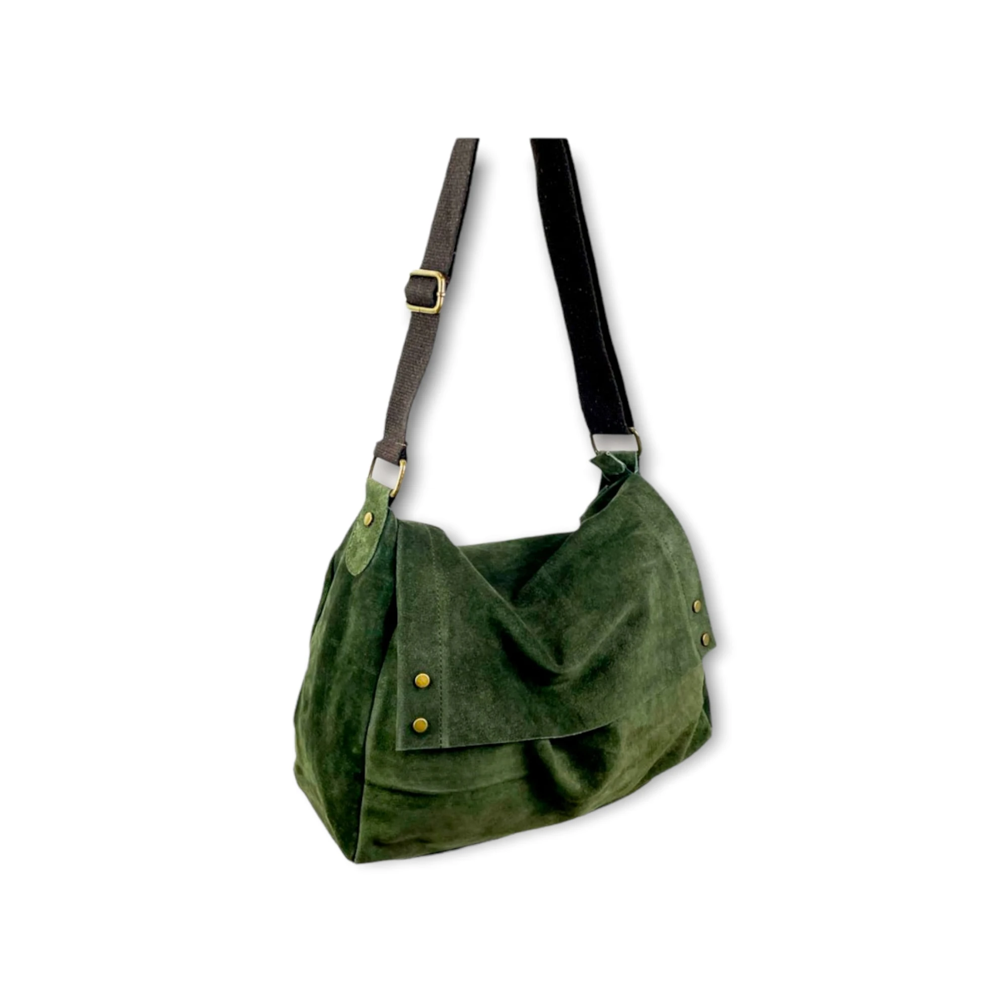 GORETT- Suede Hobo bag with lapel, for Women, Large Capacity Vintage shoulder bag with wide strap, Ideal for work or college. Leather bags 2022