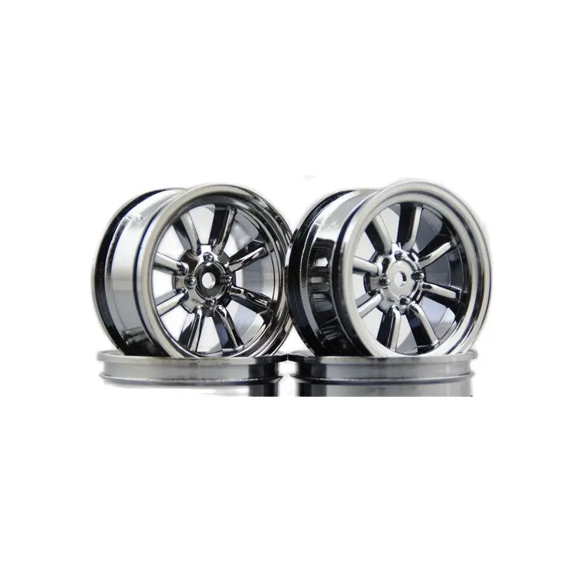 Kforce Racing. Set 4 wheels for RC cars 1/10 26mm chrome 3mm OFFSET. Touring, Drift Wheel Rim