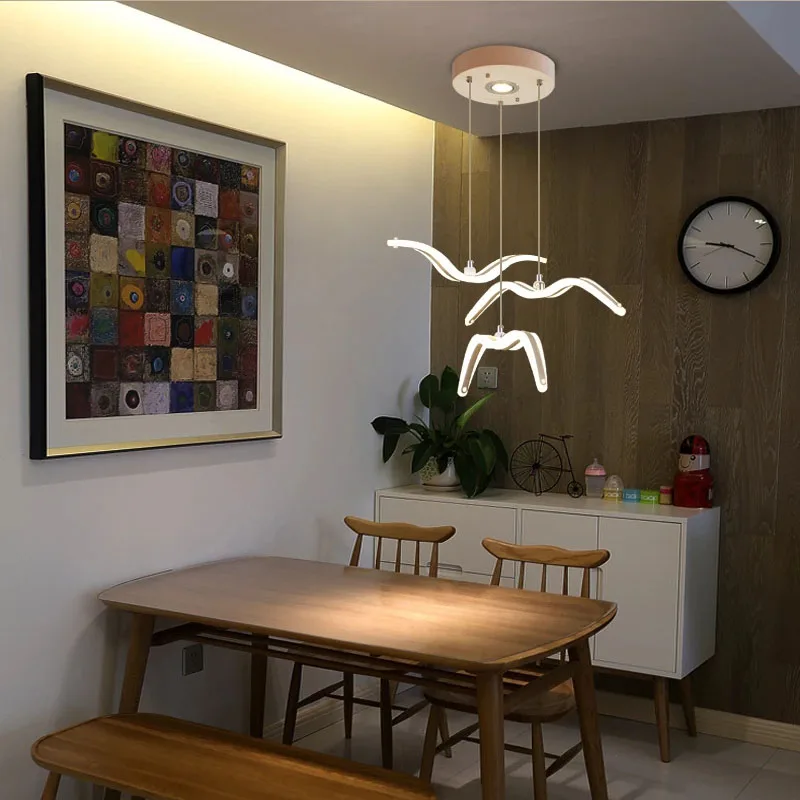 Acrylic Seagull Pendant Lights Luxury Restaurant Living Room Ceiling Lamp Nordic Home Appliances Chandelier for Bedroom Lighting