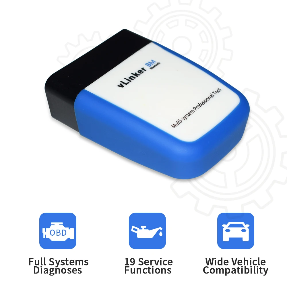 Vgate OBDII Bluetooth VLinker BM OBD Scanner OBD2 Alat Diagnostik Cek Lampu Mesin untuk Android & Windows (Bluetooth 3.0