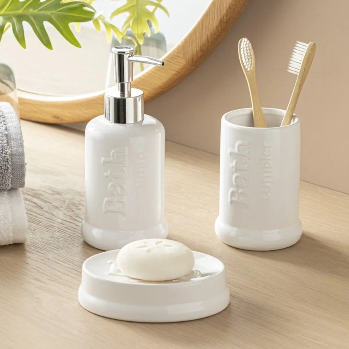 

3 Pcs Lux White Bathroom Set Liquid Soap Dispenser Solid Soap Dispenser Toothbrush Holder For Home Made In Turkey Fast Shipping