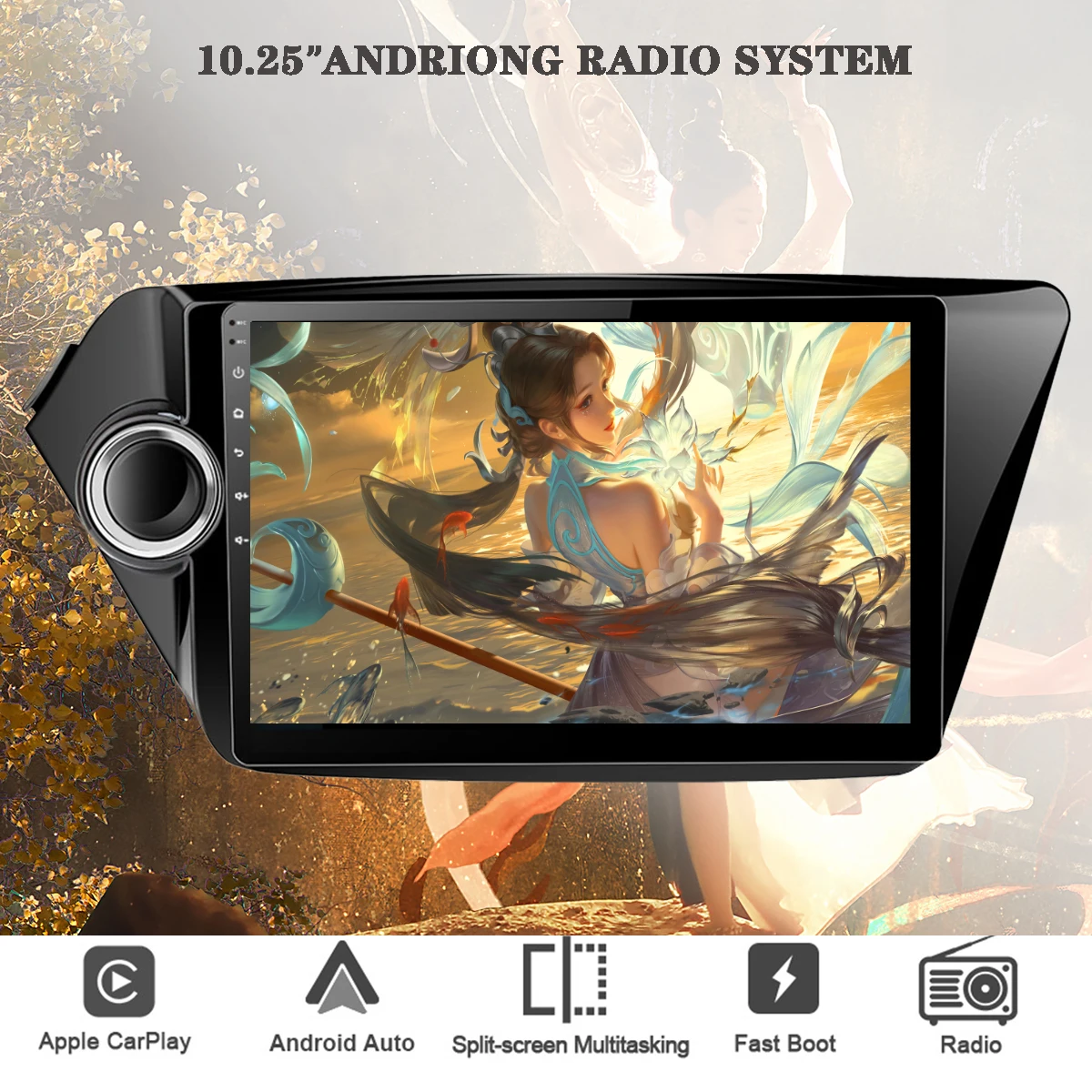 

8G+128G Android 14 Car Radio FM AM DVD GPS Navi Monitor For Kia K2 Rio 2010 2012 2014 2016 Tape Recorder Multimedia Carplay RDS