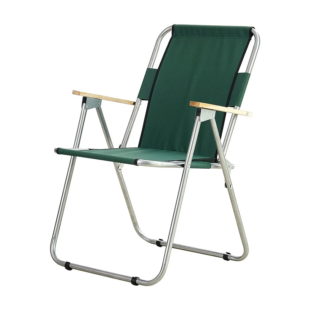 

Garden use Folding Beach Chairs Outdoor Lightweight Seat Armrests Beach Chairs Picnic Camping BBQ Chair with Wooden Armrest