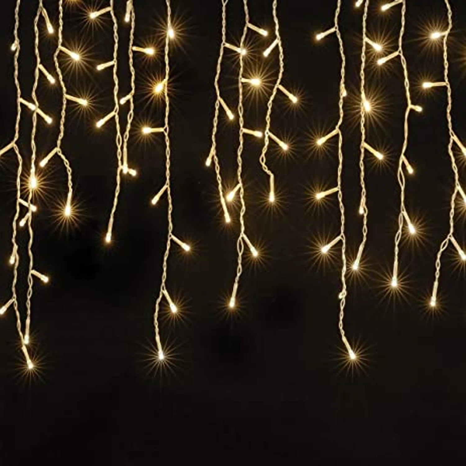 Pisca Pisca Cascata Iluminação de Natal 200 LEDs 5 Metros 8 Funções Branco Quente 220V Decoração de Natal