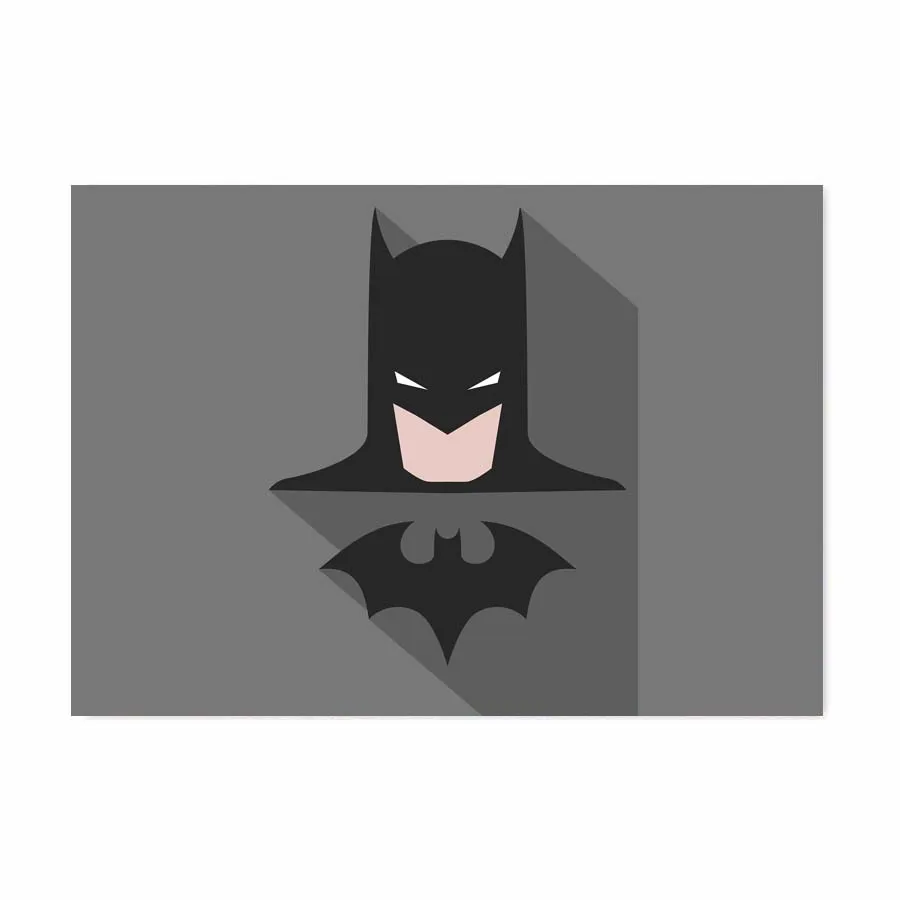 Placa Decorativa Batman Fundo Cinza Minimalista