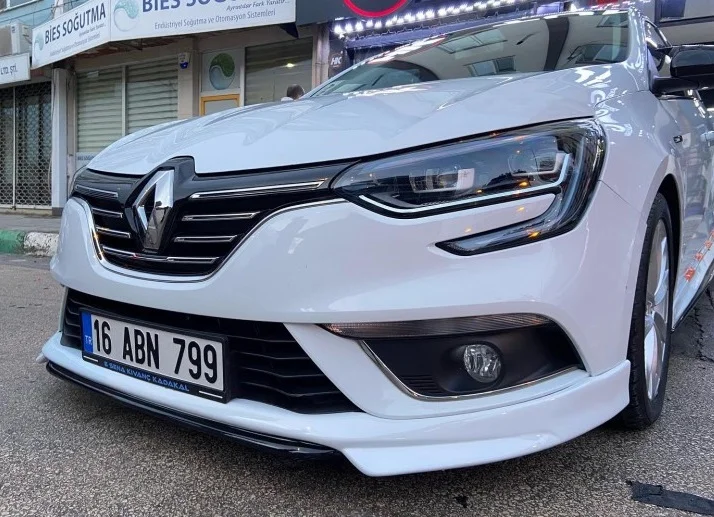 Renault Megane 4 için 2016-2020 Ön Tampon Dudak Abt Style Ön Tampon Etek Abs Plastik