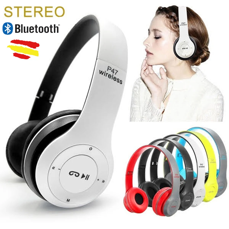 Headset P47 INALAMBRICOS BLUETOOTH 4.2 + EDR Wireless Stereo PLAGABLES 5 colors to choose light helmets Musica inalambricos