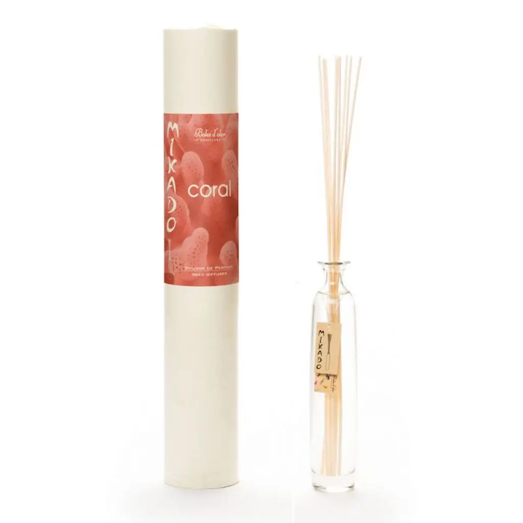 Coral scent bowls-Mikado 200 ml. Your home perfumes rattan Rods Spreads Fragrance in Progressive Shape Air Freshener Clothes Cabinet