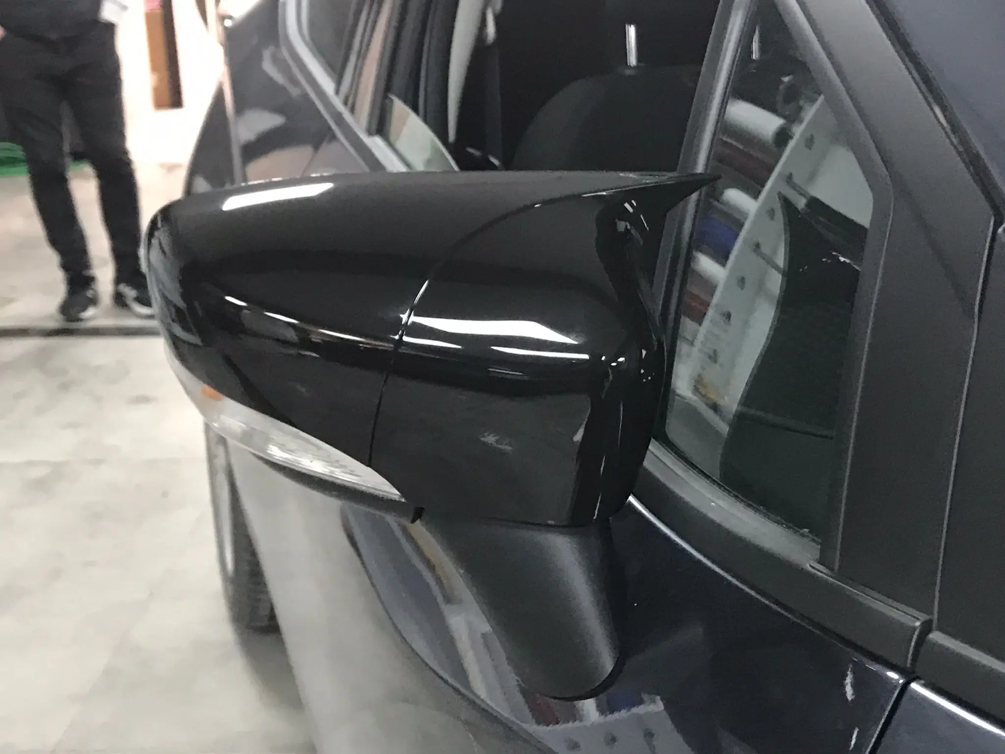 Mirror Cover For Nissan Micra K14 Bat Style, Glossy Black, Piano Black, Left & Right, For Micra 2017 2020, Side Mirrors