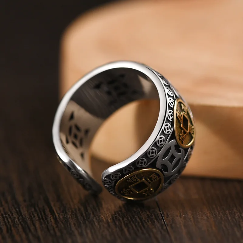 Vintage Pixiu Ring Chinesischer Feng Shui Unisex Amulett Verstellbarer Ring Für Männer Frauen Bringen Reichtum Viel Glück Schmuck Geschenk – Detail 28
