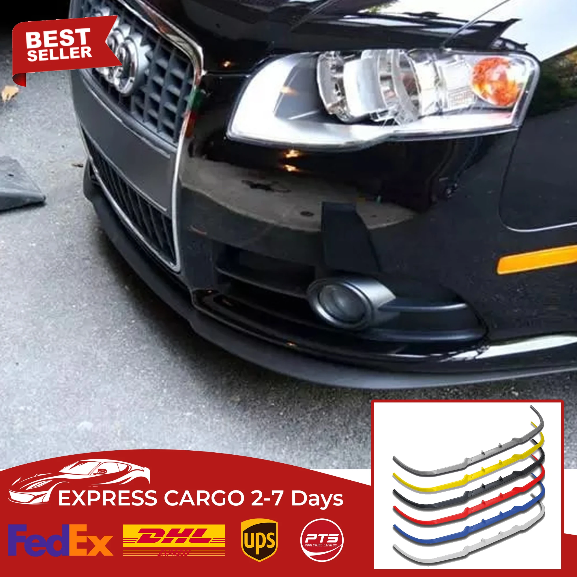 For AUDI A4 / S4 / RS4 B7 CUPRA R FRONT SPOILER BUMPER LIP Euro Spoiler Lip Universal 3 pcs Body Kit