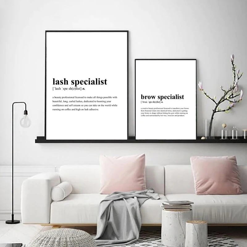 Lash Specialist Definition Canvas Prints Brow Specialist Quotes Poster Eyelash Eyebrow Beauty Salon Wall Art Painting Decor