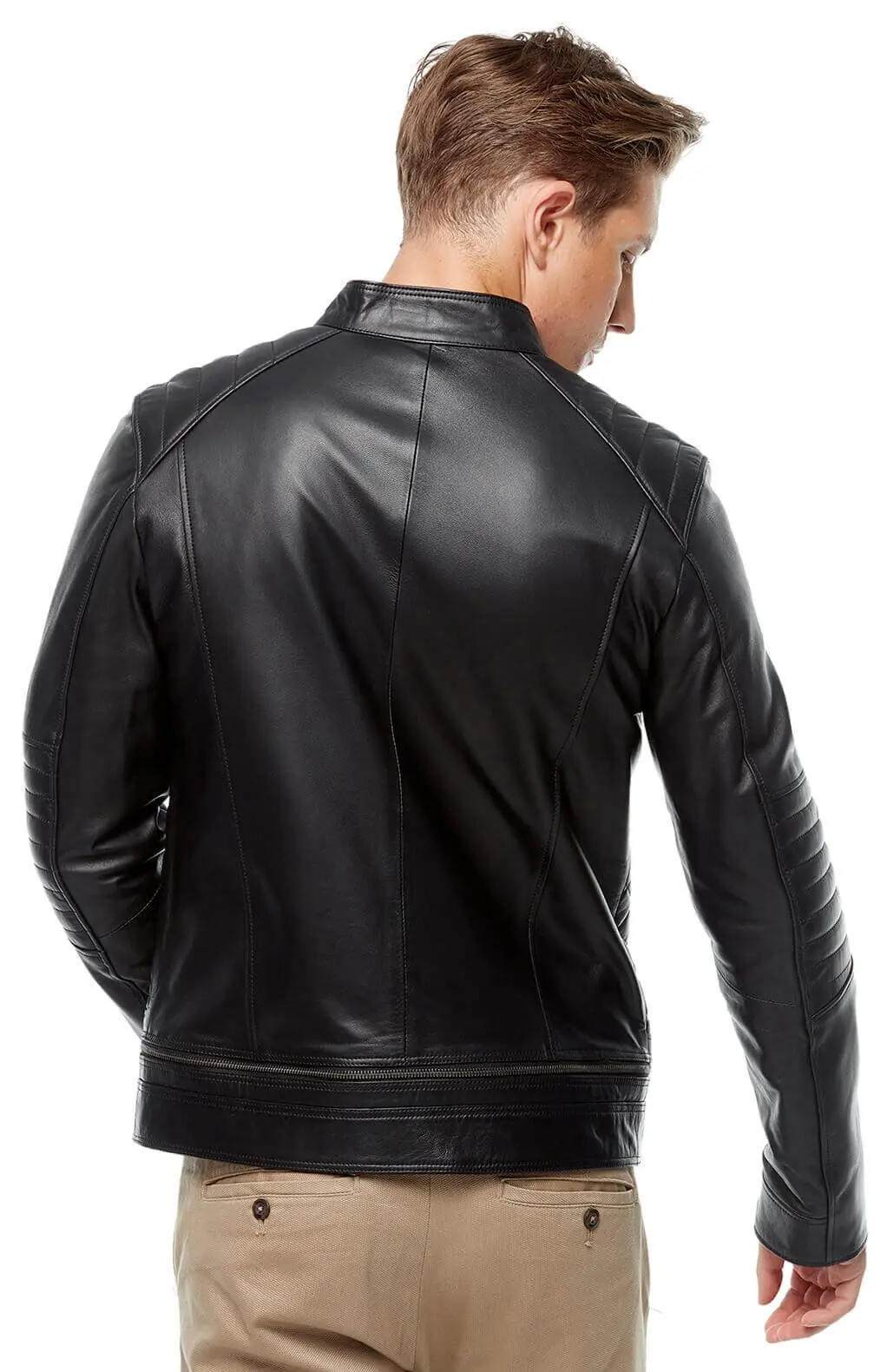 Drago nero maschile cappotti in pelle Orjinal pelle di agnello autunno inverno 2022 Biker Slim Large Size muslimah