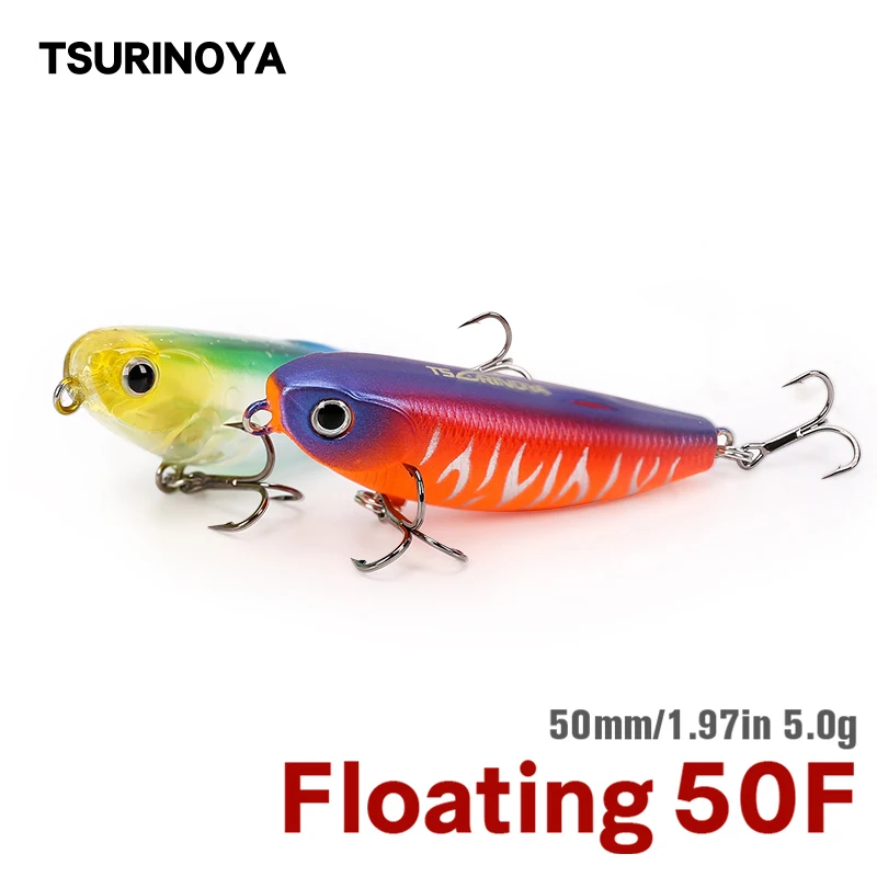 

TSURINOYA Topwater рыболовная приманка DW62 50 мм 5g плавающий карандаш искусственная приманка жесткая приманка на окуня форель, щука воблер рыболовные снасти