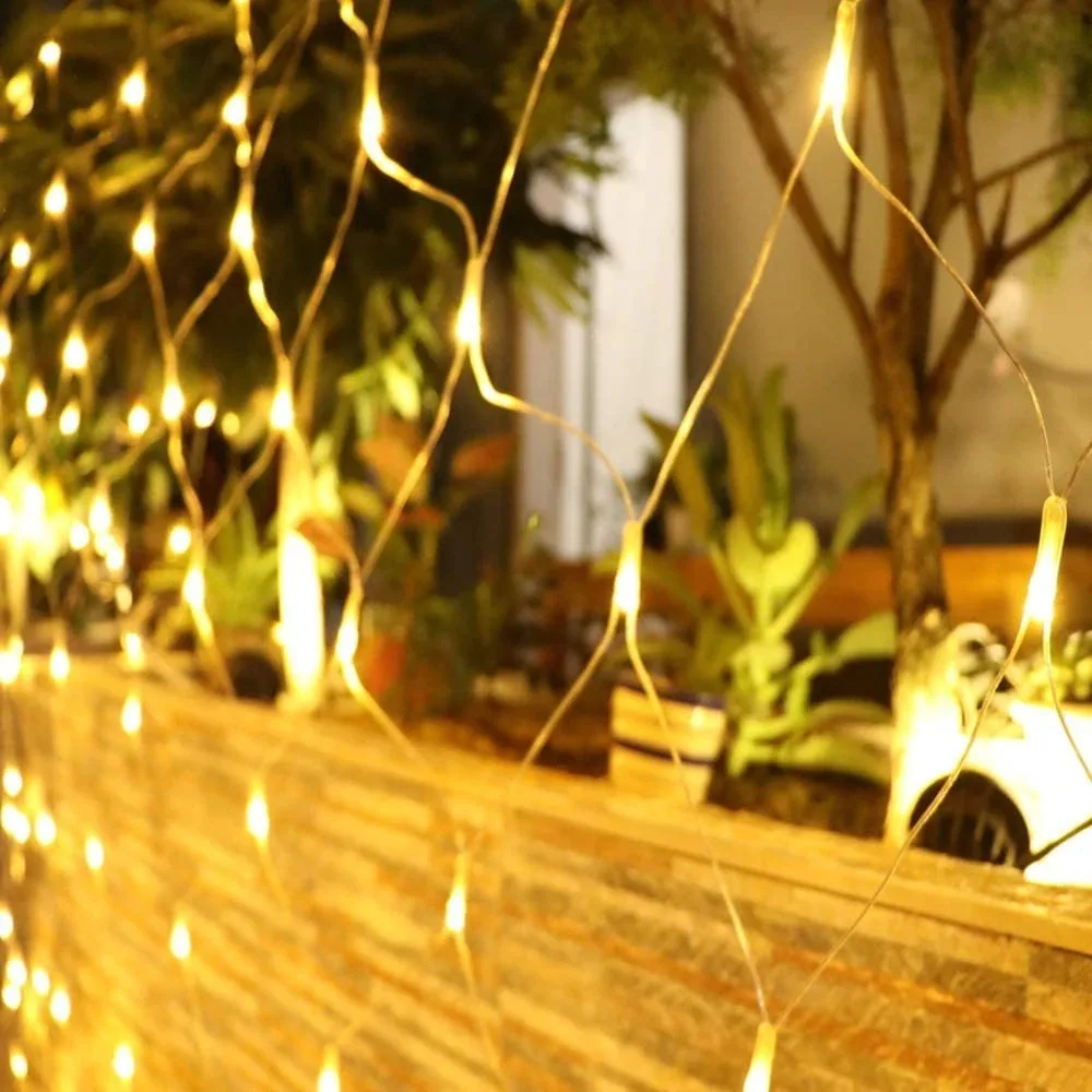 

1.5MX1.5M Curtain String Lights,Christmas Garlands LED String Backdrop for Indoor Outdoor Bedroom Window Wedding Party Decor