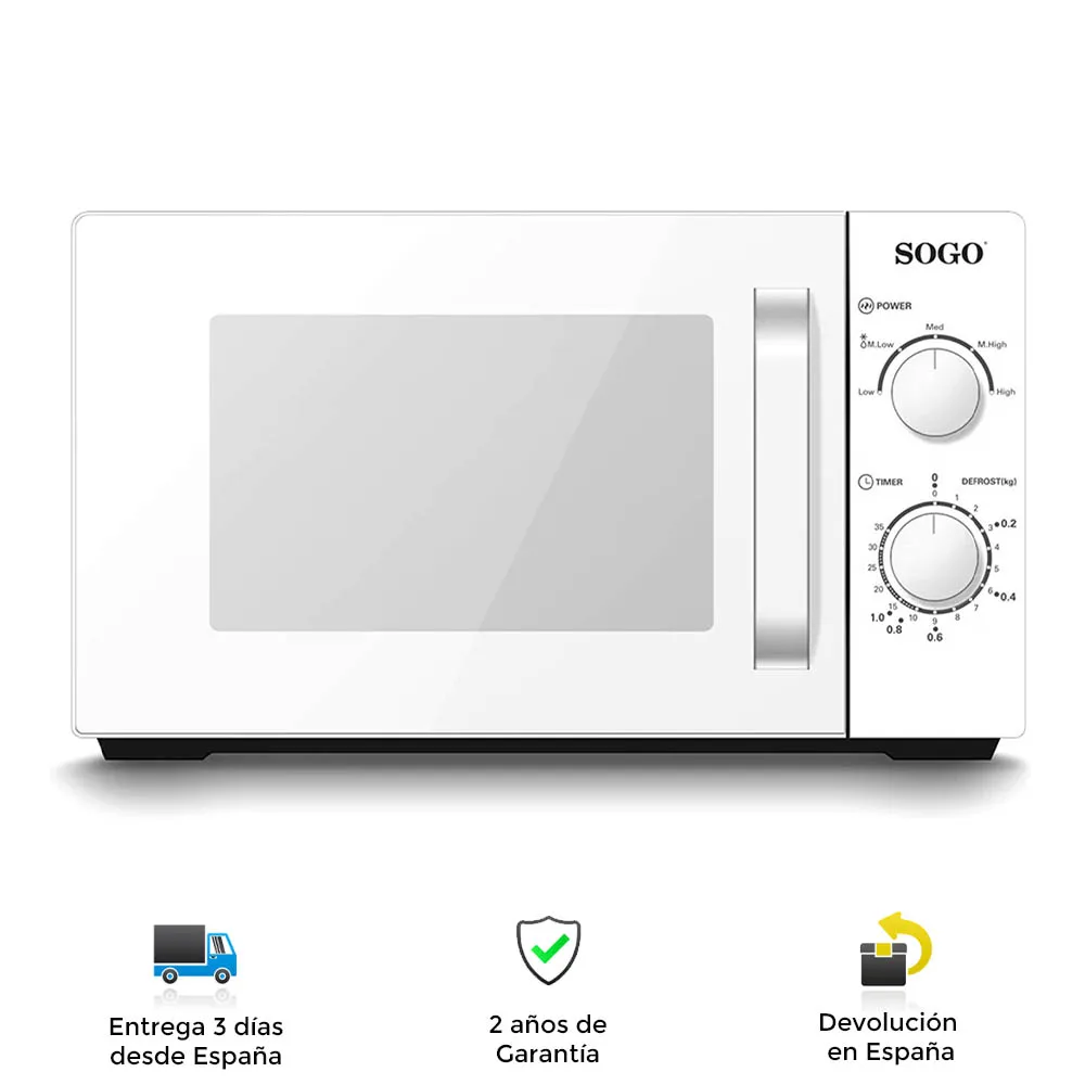 Sogo microwave oven with 5 power levels, 20L, 700W, fast, powerful, defrosting, timer, quality, microwave