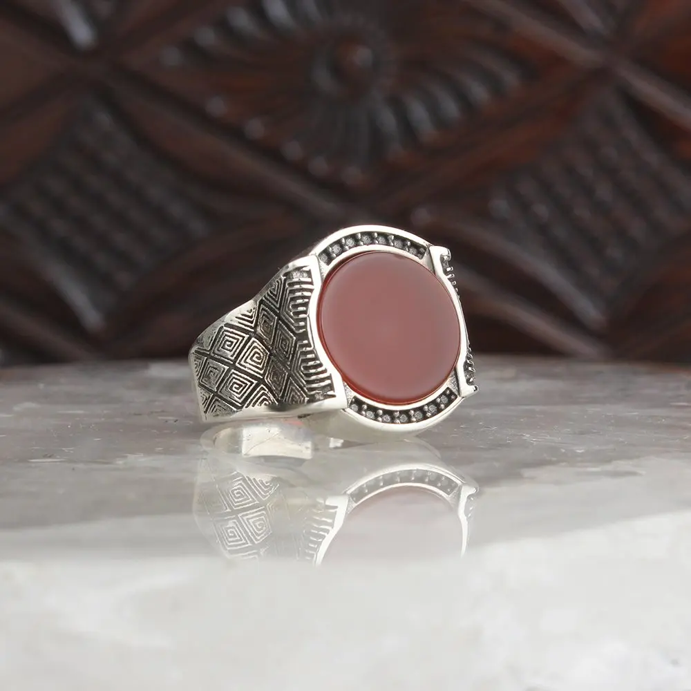 925 sterling silver rings men agate  stone silver men rings handmade turkish jewellry luxury women rings made in turkey trendy