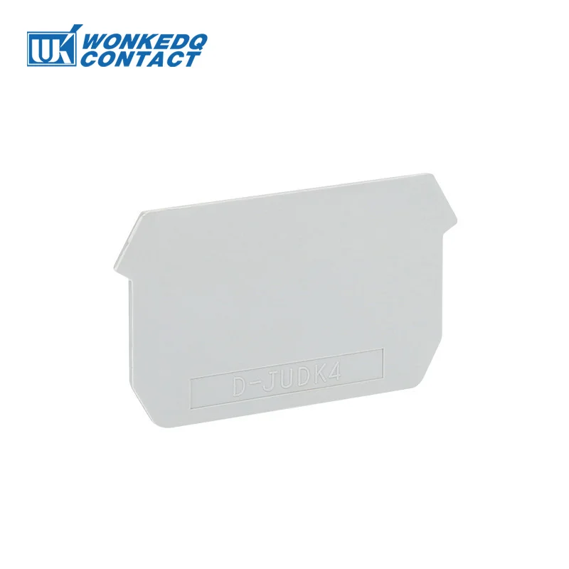 D-UDK4 1Pc End Cover For UDK4 UK Terminal Block Din Rail Screw Wire Connector Accessories D-UDK 4 End Barrier Plate Separation