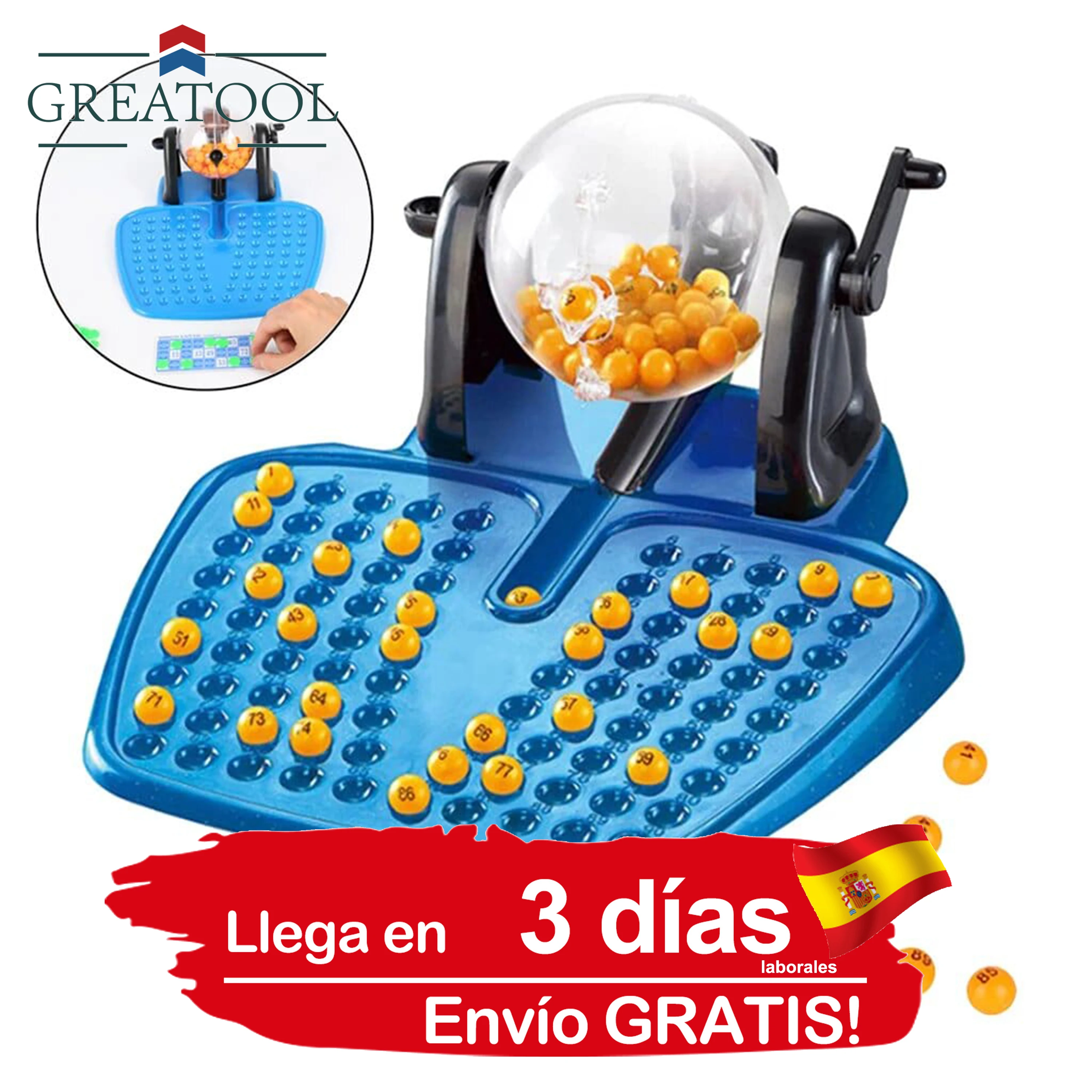 GREATOOL Set Bingo with balls for family, Bingo lottery, Christmas Set, card game, Bingo games for parties, lucky ball game