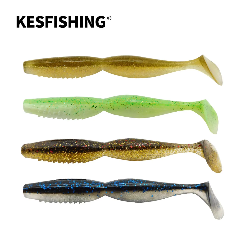 KESFISHING Fishing Lure Double Colors Soft Bait Spiner Shad 5