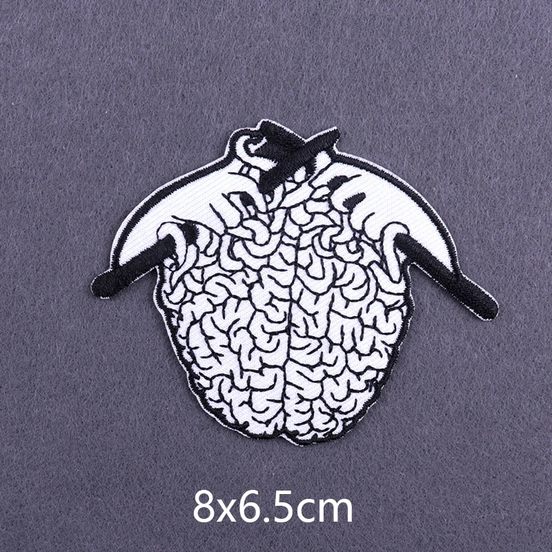 Hip-hop Rock Animal Patch Iron On Patches On Clothes Punk Killer Cat Embroidered Patches For Clothing Stickers Skull Sewing DIY