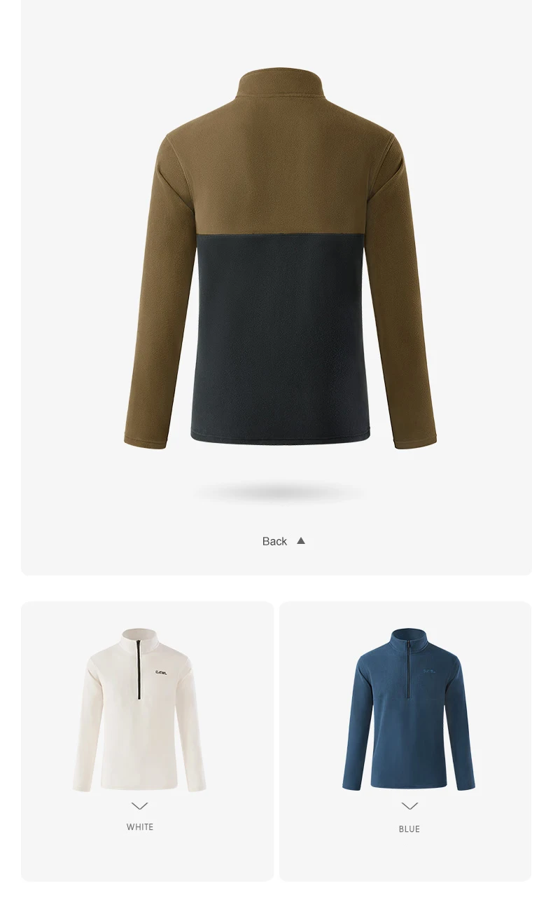 GOLDEN CAMEL Men's Jackets Polar Plus Soft Casual Fleece Jacket for Men Autumn Winter Stand-up Collar Sweater Sweatshirt Clothes