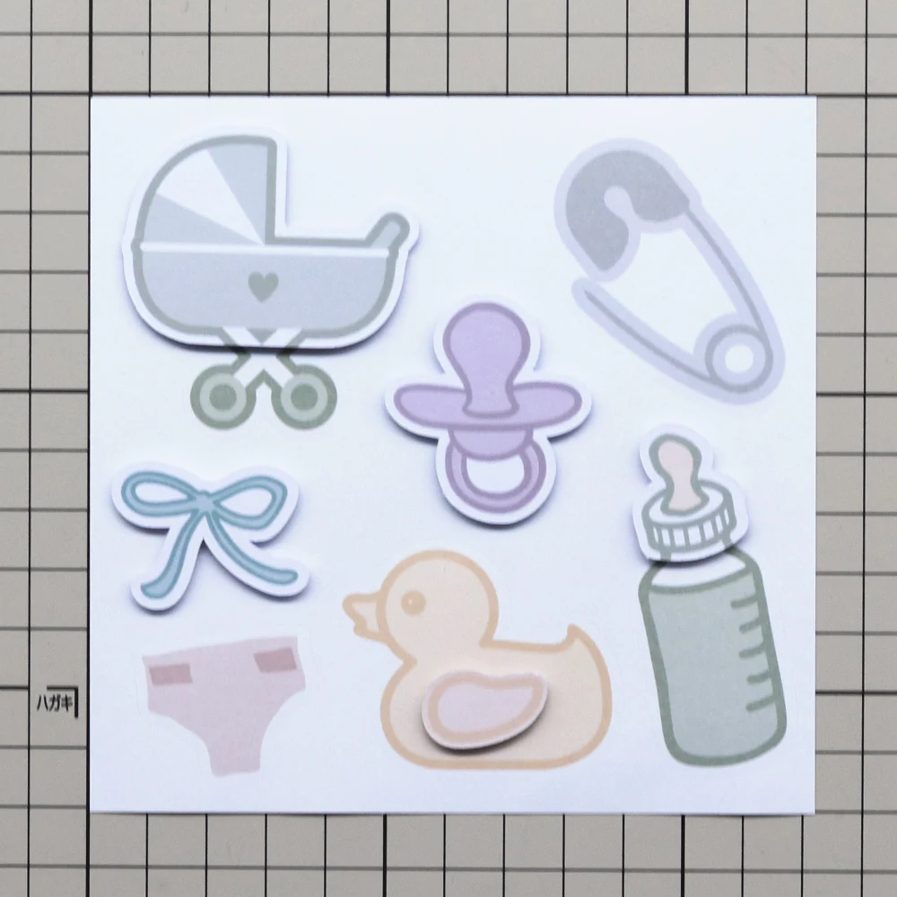 Creative Path 3D-Aufkleber aus Pappe für Babysachen, 3 Stück, niedliche Babyflasche, Nippel, Ente, dekorative Aufkleber für die Herstellung von Tagebuchkarten – Detail 2