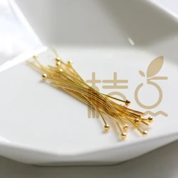 DIY Supply-100 Pieces Solid Brass Finding Ball Pin-50x0.6mm (3751C-V-222)