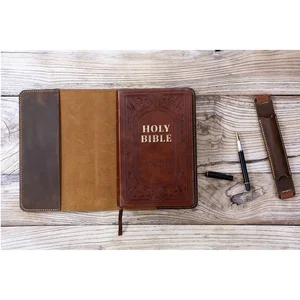 Personalisierte Leder-Cover für die KJV-Bibel, kundenspezifische Leder Heiliges Bibelbuch Cover Geschenke Christliche Geschenke für Männer Z04-lbbc05s 12 Hauptverkaufsbibelabdeckung in Leder - №1