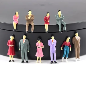 Escala 1:50 modelo pessoas pintadas em miniatura stand-sitting figuras abs diorama para a construção do trem layout scence acessórios 20 pces 12 principais vendas minhatura de predio - №8