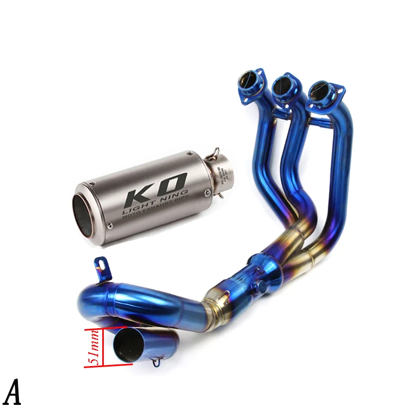 For Yamaha MT09 Race Until 2019 Motorcycle Exhaust System Escape Front Link Pipe Connection 51mm Muffler Stainless Steel