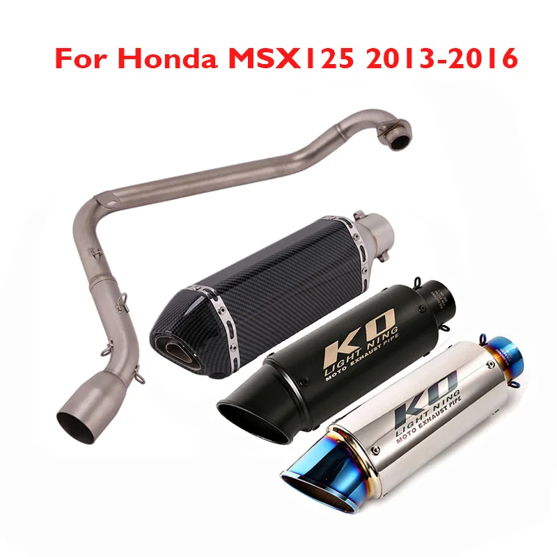 

Motorcycle Exhaust Tip System Muffler Escape Tip Silencer Connection Link Tube Header for Honda MSX125 2013-2016