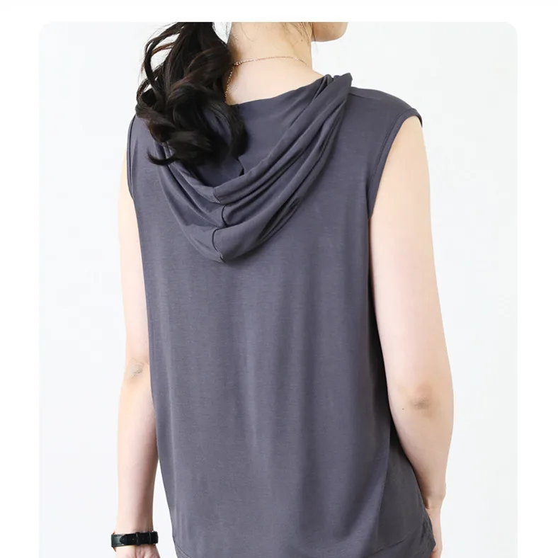 Einfarbig 2023 Marke Neue männer Tank Tops Weste Ärmellose T-shirts Für Männliche Mit Kapuze Mann Westen Tops Hip hop Männer Tank Top T hemd – Detail 12