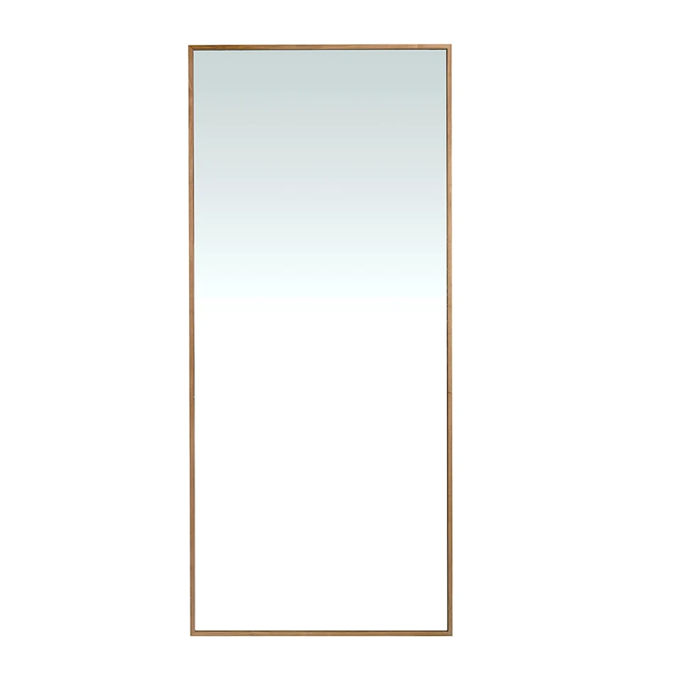 Mirror 3213 Angel Cerdá-standing mirror with walnut-plated wood frame.