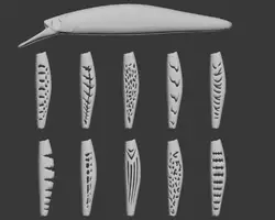 wLure Hard Plastic 3D Stencil for Hard Bait Blank Fishing Lure UPM673