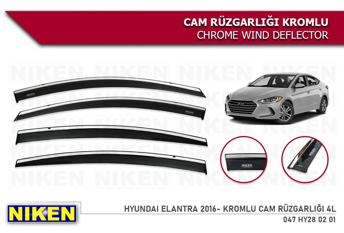 For HYUNDAI ELANTRA  Chrome Rain Wind Deflector 2016-2021  Sunshade Curtains  Car Windshield  Auto Accessory Universal Body kit