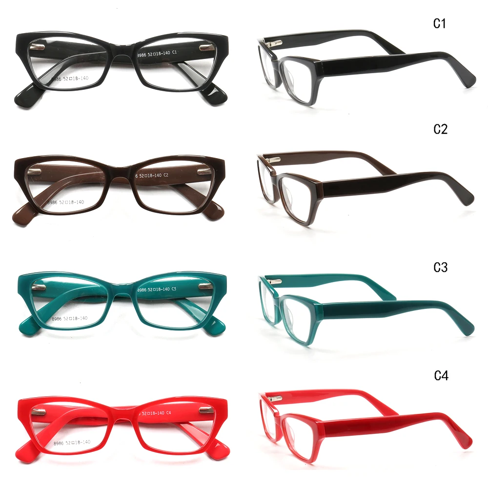 Vintage Women Cat Eye Glasses Frame For Women Prescription Eyeglass Frame Retro Fashion Red Yellow Green Modern Optical Eyewear