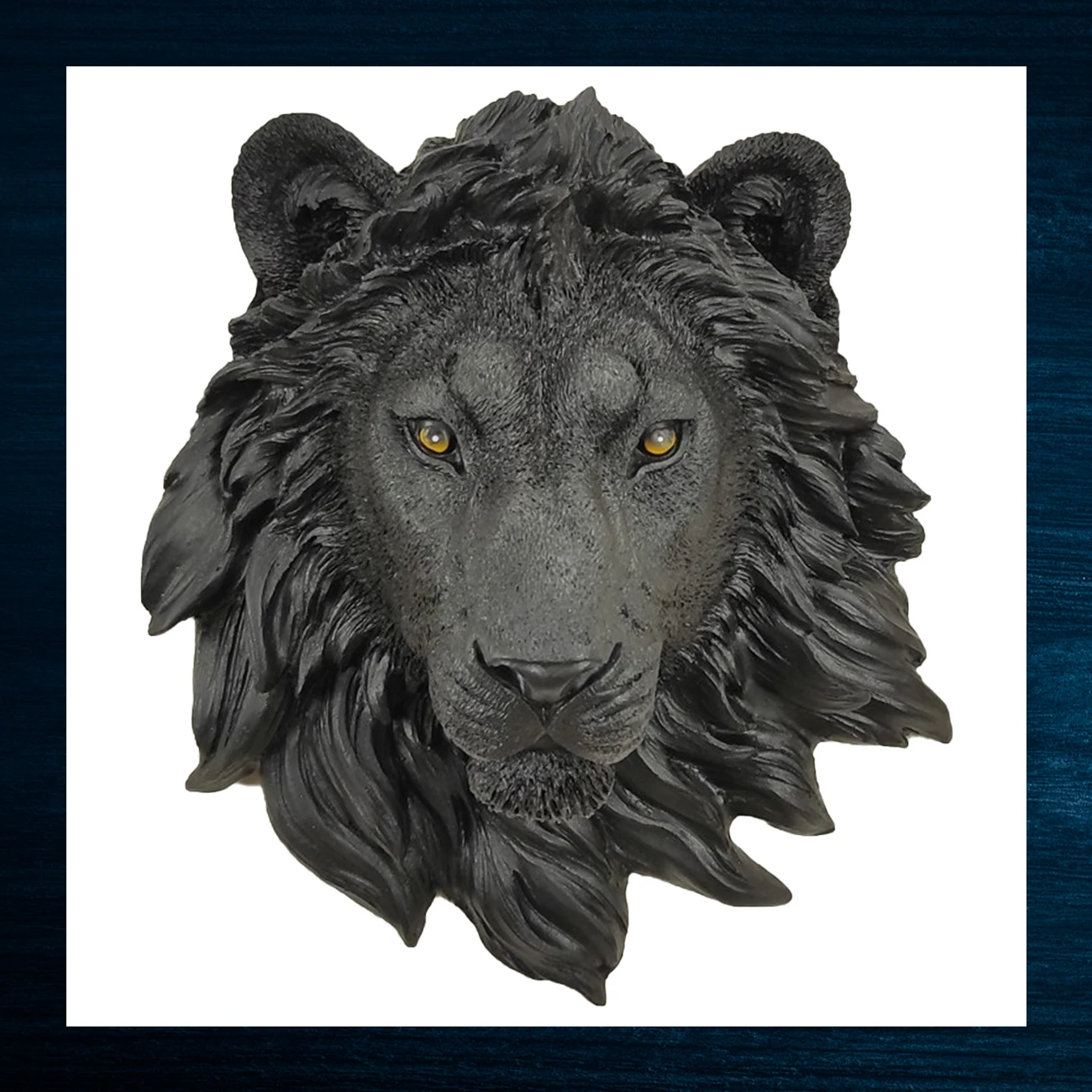 Home Decor Sculpture Nordic Gothic Style Miniature Figurine Black Lion Animal Head Figure Living Bed Room Wall Table Desk Office Ornaments Decoration Accessory Luxury