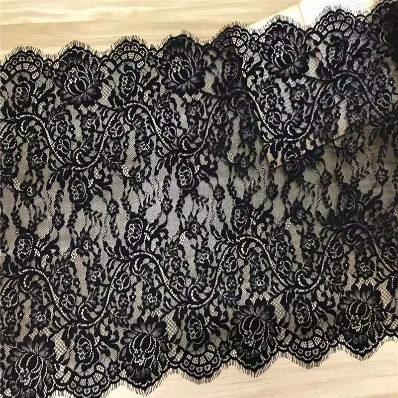 

(3M/Lot) Black Lace Fabric Craft Floral Eyelash Lace Trim DIY Bra Sewing Accessories Chantilly Lace For Clothing Kneedle Work