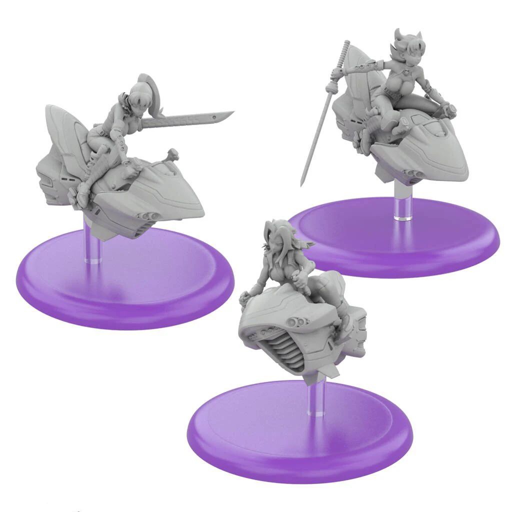 40mm Base , Resin Model Figure GK  ,Four people and three ships , Unassembled and unpainted kit