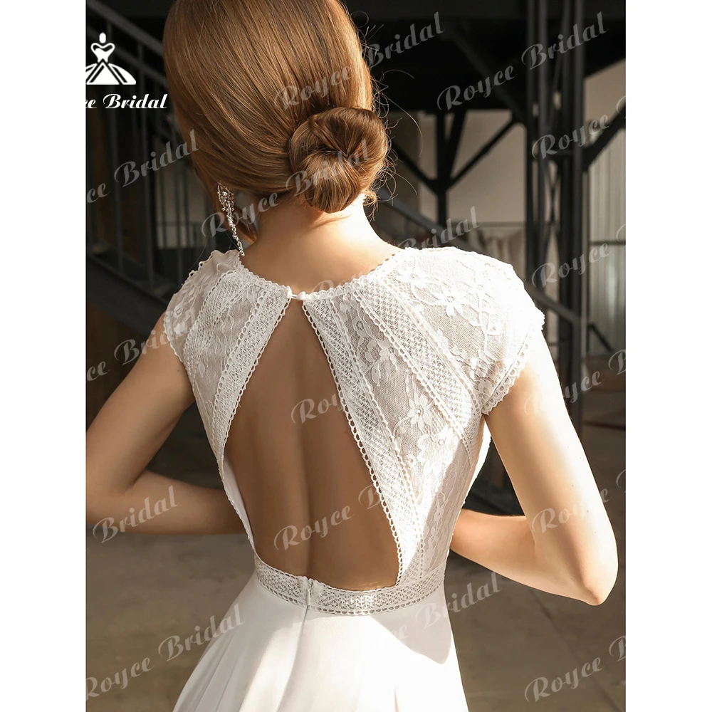 Flowing Maxi Dress With An Amazing Train Made Of High-Quality Chiffon And Lace Luxurious Wedding Dress Vintage Bridal Gowns