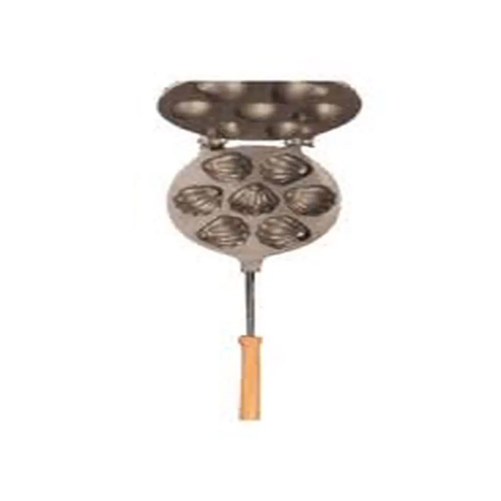 Stovetop Casting Tartlet Mold Small Tartlet Mold Shell Shape 7 pcs mold in one Mold Wooden Handle Easy Cookies