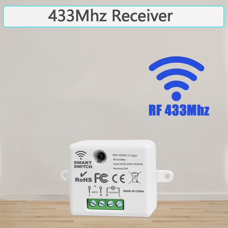 Draadloze AAN UIT Schakelaar RF433 Module Afstandsbediening Lichtschakelaar 1/2/3 Gang Wandschakelaar voor Gloeilamp Kroonluchter 10A 110V 220V